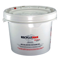 RecyclePak - 3.5 Gallon Dry Cell Battery Recycling Pail - Holds 50 lbs. Dry Cell Batteries - Includes Instructions and Prepaid Shipping to the Nearest Veolia Recycling Center - Veolia SUPPLY-041