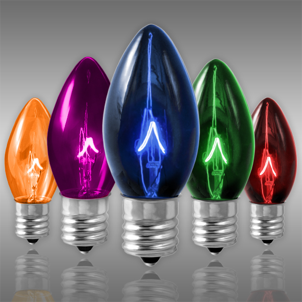 Box of 75 C7 Multicolor Triple Dipped Transparent Christmas Bulbs