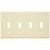 Toggle Wall Plate - Light Almond - 4 Gang Thumbnail