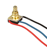 3 Way Turn Knob - On/Off Canopy Switch - 6 Amp - Double Circuit - Polished Brass - 125 Volt - PLT Solutions 55-3301-10
