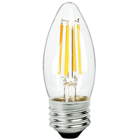 300 Lumens - 4 Watt - 2700 Kelvin - LED Chandelier Bulb - 40 Watt Equal - Incandescent Match - Clear - Medium Base - 120 Volt - TCP FB11D4027EC