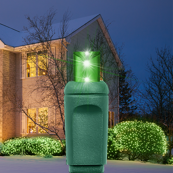 (100) Bulbs - LED - Green Wide Angle Net Lights