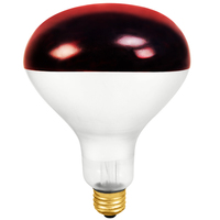 Shatter Resistant - 250 Watt - R40 - IR Heat Lamp - Silicone Coating - Red - 6,000 Life Hours - 120 Volt