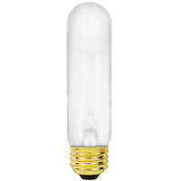 25 Watt - Silicone Coating - Incandescent T10 Light Bulb - Shatter Resistant - Medium Brass Base - 130 Volt - PLT 25T10130VMEDTF