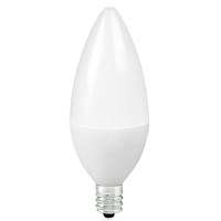 300 Lumens - 5 Watt - 2700 Kelvin - LED Chandelier Bulb - 3.8 in. x 1.4 in. - 40 Watt Equal - Warm White - Frosted - Candelabra Base - 120 Volt - TCP LED5E12B1127KF