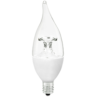 300 Lumens - 5 Watt - 2700 Kelvin - LED Chandelier Bulb - 3.8 in. x 1.4 in. - 40 Watt Equal - Incandescent Match - Clear - Candelabra Base - 120 Volt - TCP LED5E12F1127K