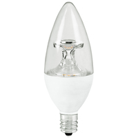 375 Lumens - 5 Watt - 5000 Kelvin - LED Chandelier Bulb - 3.8 in. x 1.4 in. - 40 Watt Equal - Daylight White - Clear - Candelabra Base - 120 Volt - TCP LED5E12B1150K