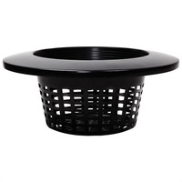 8 in. Wide Lip Bucket Basket - Round Plant Container with Mesh Bottom - Hydrofarm HG8RDBK