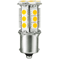 LED Replacement Bulb - 3 Watt - 300 Lumens - Single Contact BA15s Base - 20W Halogen Equal - 3000 Kelvin - Halogen - 12 Volt DC Only - PLT 1156-24SMD5050-30K