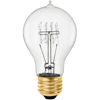 40 Watt - Vintage Light Bulb - A19 - 1900 Victorian Style - 4.5 in. Length - 4 Loop Hand-Wound Tungsten Filament - Clear
