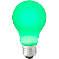 LED A19 Party Bulb - Green - 1 Watt - 10 Watt Equal - Medium Base - 120 Volt - PLT LED-A19-GREEN