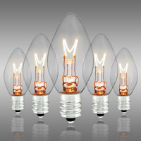 C7 - 7 Watt - Clear - Incandescent Christmas Light Replacement Bulbs - Candelabra Base - 130 Volt - 25 Pack