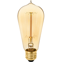 60 Watt - Edison Bulb - Incandescent Vintage Light Bulb - 400 Lumens - Medium Base - Amber Tinted - 120 Volt - PLT Solutions - PLT-40005