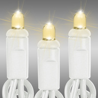 LED Mini Light Stringer - 26 ft. - (50) LEDs - Warm White - 6 in. Bulb Spacing - White Wire - Male to Female Plugs - 120 Volt - Christmas Lite Co. 50CV-WWCLW