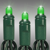 LED Mini Light Stringer - 25 ft. - (50) LEDs - Green - 6 in. Bulb Spacing - Green Wire - Male to Female Plugs - 120 Volt - Christmas Lite Co. 50CV-GRG
