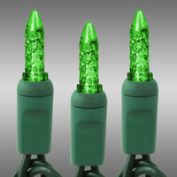 LED Mini Light Stringer - 17 ft. - (50) LEDs - Green - 4 in. Bulb Spacing - Green Wire - Male to Female Plugs - 120 Volt - Christmas Lite Co. 41514R-PB24