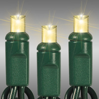 LED Mini Light Stringer - 17 ft. - (50) LEDs - Warm White - 4 in. Bulb Spacing - Green Wire - Male to Female Plugs - 120 Volt - Christmas Lite Co. 45593R-PB24