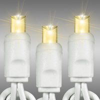 LED Mini Light Stringer - 25 ft. - (50) LEDs - Warm White - 6 in. Bulb Spacing - White Wire - Male to Female Plugs - 120 Volt - Christmas Lite Co. 1101377