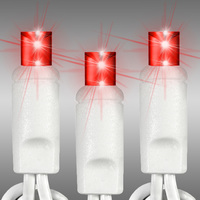 LED Mini Light Stringer - 17 ft. - (50) LEDs - Red - 4 in. Bulb Spacing - White Wire - Male to Female Plugs - 120 Volt - SHL 1100056