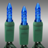 LED Mini Light Stringer - 23 ft. - (70) LEDs - Blue - 4 in. Bulb Spacing - Green Wire - Male to Female Plugs - 120 Volt - Christmas Lite Co. 41611