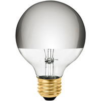 100 Watt - 3.1 in. Dia. - G25 Globe Incandescent Light Bulb - Clear Silver Bowl - Medium Brass Base - 120 Volt - Bulbrite 712331