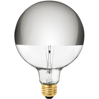 60 Watt - G40 Globe Incandescent Light Bulb - Clear Silver Bowl - Medium Brass Base - 120 Volt - Bulbrite 712356