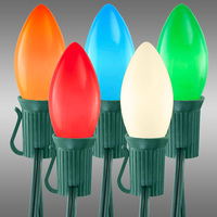 25 ft. String Lights - (25) C9s - Opaque Multi-Color Lights - 12 in. Bulb Spacing - Green Wire - Christmas Lite Co.