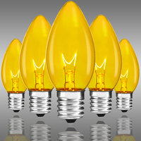 C9 - 7 Watt - Transparent Yellow - Double Dipped - Christmas Light Bulbs - Incandescent - Intermediate Base - 130 Volt - 25 Pack