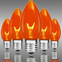 C9 - 7 Watt - Transparent Amber - Double Dipped - Christmas Light Bulbs - Incandescent - Intermediate Base - 130 Volt - 25 Pack