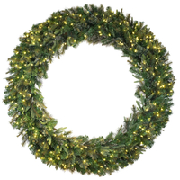 60 in. Christmas Wreath - 576 Realistic Molded Tips - Cashmere Pine - Pre-Lit with LED Warm White Bulbs - Vickerman A118361LED