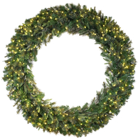 5 ft. Christmas Wreath - 576 Realistic Molded Tips - Cashmere Pine - Pre-Lit with LED Warm White Bulbs - Vickerman A118361LED