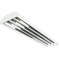 LED Ready High Bay Fixture - Operates 4 Single-Ended or Double-Ended Direct Wire T8 LED Lamps (Sold Separately) - Non-Shunted Sockets - Chain Mount - White Finish