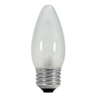 43W - B11 Chandelier Bulb - Frosted - Straight Tip - Medium Base - 120 Volt - Pack of 2 - Satco S2444