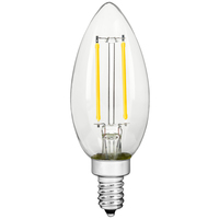 120 Lumens - 1.5 Watt - 2700 Kelvin - LED Chandelier Bulb - 15 Watt Equal - Incandescent Match - Clear - Candelabra Base - 120 Volt - PLT Solutions - PLT-11825