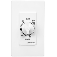 Spring Wound In-Wall Timer Switch - White - 60 Minute Time Cycle - SPST - Intermatic FD60MWC