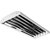 LED Ready High Bay Fixture - Operates 6 Single-Ended Direct Wire T8 LED Lamps (Sold Separately) - Non-Shunted Sockets - Chain Mount - White Finish - PLT-90196