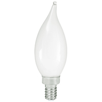 150 Lumens - 2 Watt - 2700 Kelvin - LED Chandelier Bulb - 25 Watt Equal - Incandescent Match - Frosted - Candelabra Base - 120 Volt - PLT Solutions - PLT-11886