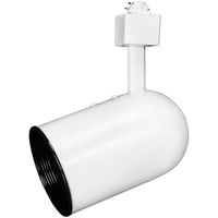 Track Light Fixture - Round Back Cylinder - White - Black Baffle - Operates 50 up to Watt BR/PAR20 - Halo Track Compatible - 120 Volt - PLT Solutions PLT-10201