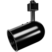 Track light Fixture - Round Back Cylinder - Black - Black Baffle - Operates 50 Watt R/PAR20 - Halo Track Compatible - 120 Volt - PLT Solutions PLT HTL108M-BK