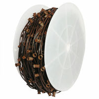 1000 ft. - 15 in. Socket Spacing - 18 Gauge Copper - C9 Christmas Light String Spool - 800 Sockets - Brown Wire - SPT-2 - Copper is surrounded by .045 in. Thick Insulation with extra UV protection - Theme Park Commercial Quality - CMS-10103