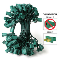 100 ft. - C7 Christmas String Lights - 100 Sockets - 12 in. Spacing - Green Wire - SPT-1 - 18 AWG - Male Only - Commercial Duty - Indoor/Outdoor