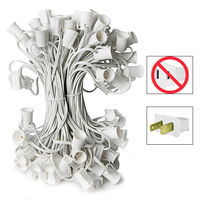 100 ft. - C7 Christmas String Lights - 100 Sockets - 12 in. Spacing - White Wire - SPT-1 - 18 Gauge Copper - Male Only - Commercial Duty - Indoor/Outdoor
