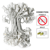 100 ft. - C7 Christmas String Lights - 100 Sockets - 12 in. Spacing - White Wire - SPT-1 - 18 AWG - Male Only - Commercial Duty - Indoor/Outdoor