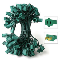 25 ft. - C7 Christmas String Lights - 25 Sockets - 12 in. Spacing - Green Wire - SPT-1 - 20 Gauge Copper - Male to Female - Commercial Duty - Indoor/Outdoor