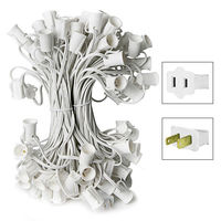 25 ft. - C7 Christmas String Lights - 25 Sockets - 12 in. Spacing - White Wire - SPT-1 - 20 Gauge Copper - Male to Female - Commercial Duty - Indoor/Outdoor