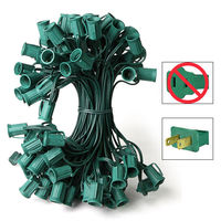 50 ft. - C7 Christmas String Lights - 50 Sockets - 12 in. Spacing - Green Wire - SPT-1 - 18 AWG - Male Only - Commercial Duty - Indoor/Outdoor