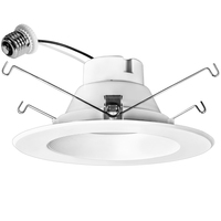 1040 Lumens - 13 Watt - Natural Light - 6 in. Selectable Retrofit LED Downlight Fixture - Medium Base - Kelvin 2700-3000-3500-4000-5000 - 75 Watt Incandescent Equal - Round - White Trim - 90 CRI - 120 Volt - PLT-11934