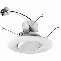 Natural Light - 750 Lumens - 12 Watt - 2700 Kelvin - 5-6 in. Retrofit LED Downlight Fixture - 60 Watt Incandescent Equal - Adjustable Gimbal - Smooth Baffle Trim - 93 CRI - 120 Volt - Nora Lighting NOX-563427WW