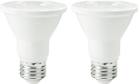 500 Lumens - 7 Watt - 3000 Kelvin - LED PAR20 Lamp - 50 Watt Equal - 40 Deg. Flood - Halogen - 120 Volt - 2 Pack - Euri Lighting EP20-7W6000e-2