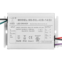 LED Driver - Dimmable - 60 Watt - 1450mA Output Current - 120-277V Input - 24-42V Output - For Constant Current Products Only - Sosen SS-60L-42B